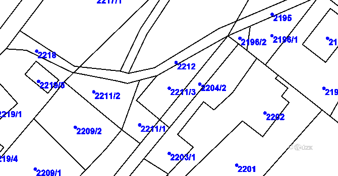 Parcela st. 2211/3 v KÚ Ludgeřovice, Katastrální mapa
