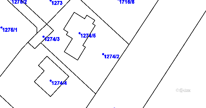 Parcela st. 1274/2 v KÚ Ludgeřovice, Katastrální mapa