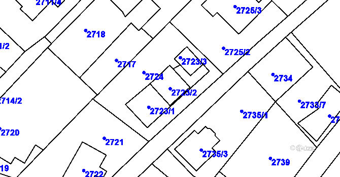 Parcela st. 2723/2 v KÚ Ludgeřovice, Katastrální mapa