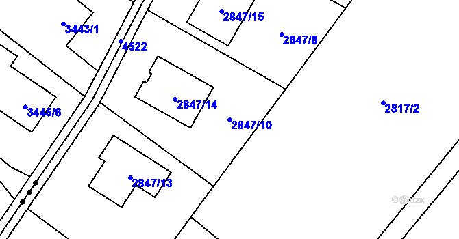 Parcela st. 2847/10 v KÚ Ludgeřovice, Katastrální mapa