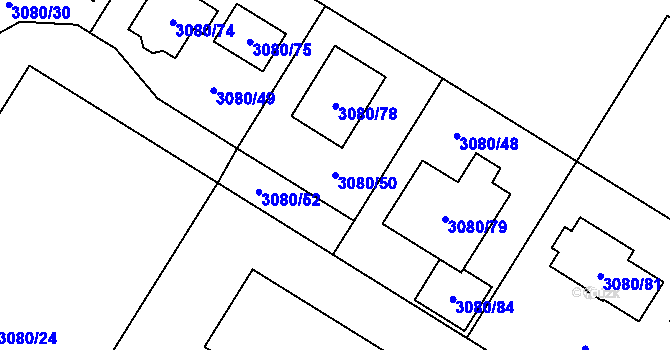 Parcela st. 3080/50 v KÚ Ludgeřovice, Katastrální mapa