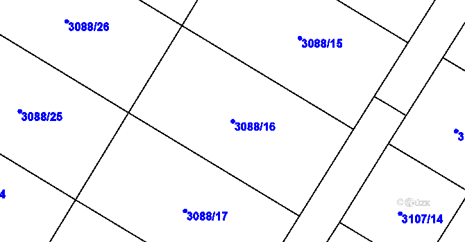Parcela st. 3088/16 v KÚ Ludgeřovice, Katastrální mapa