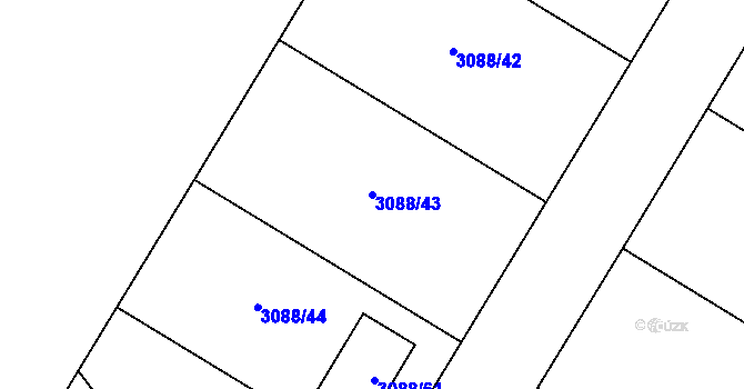 Parcela st. 3088/43 v KÚ Ludgeřovice, Katastrální mapa