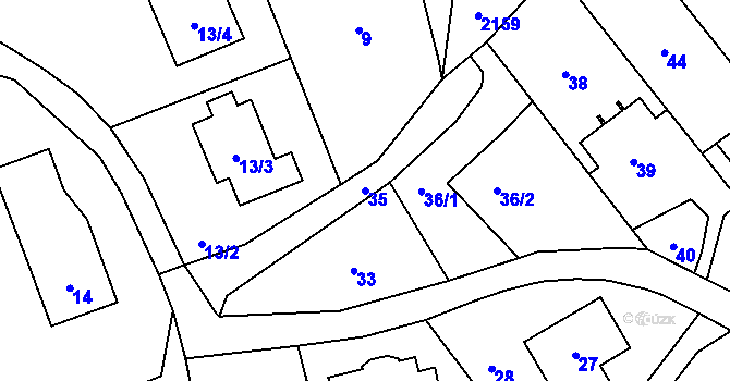 Parcela st. 35 v KÚ Ludgeřovice, Katastrální mapa