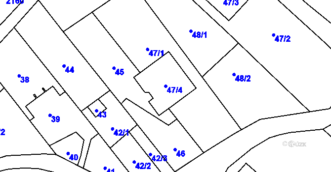 Parcela st. 47/4 v KÚ Ludgeřovice, Katastrální mapa