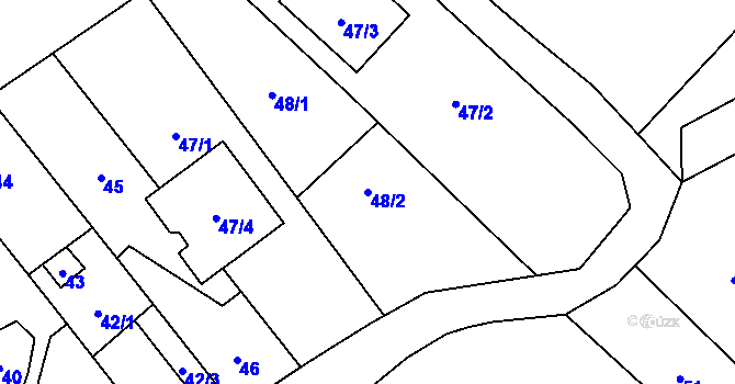 Parcela st. 48/2 v KÚ Ludgeřovice, Katastrální mapa