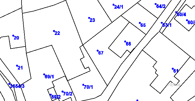 Parcela st. 67 v KÚ Ludgeřovice, Katastrální mapa