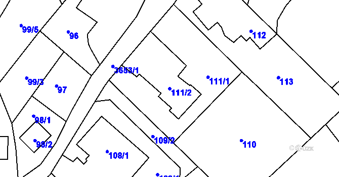 Parcela st. 111/2 v KÚ Ludgeřovice, Katastrální mapa