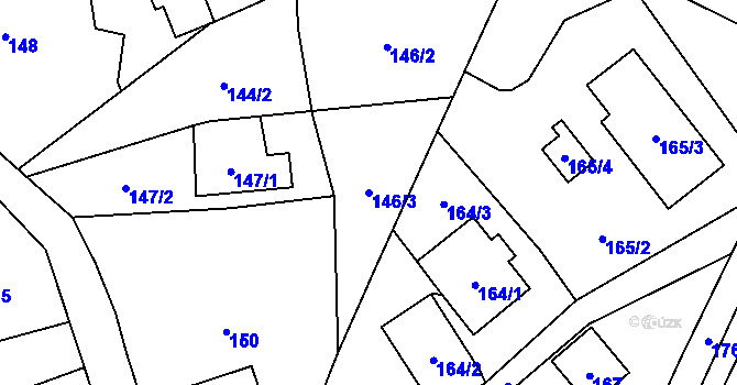 Parcela st. 146/3 v KÚ Ludgeřovice, Katastrální mapa