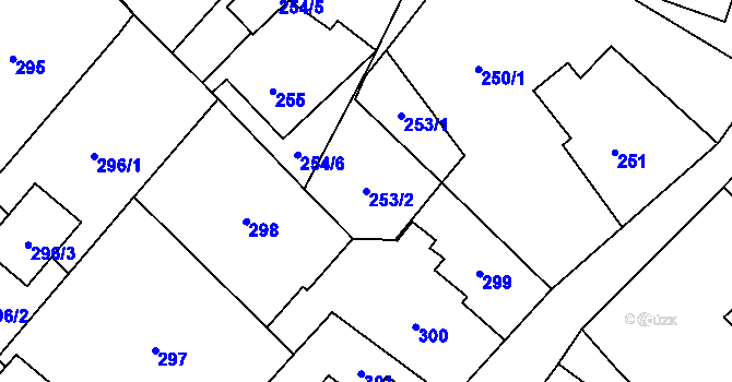 Parcela st. 253/2 v KÚ Ludgeřovice, Katastrální mapa