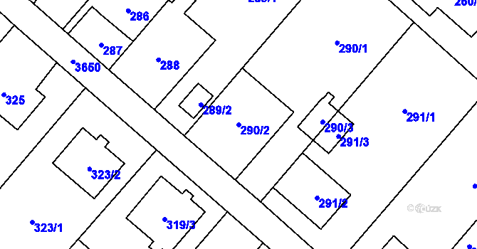 Parcela st. 290/2 v KÚ Ludgeřovice, Katastrální mapa
