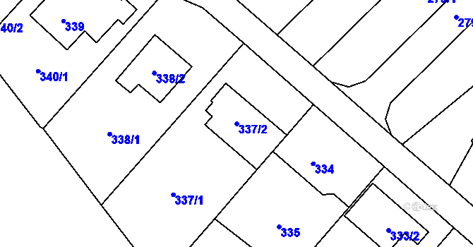 Parcela st. 337/2 v KÚ Ludgeřovice, Katastrální mapa