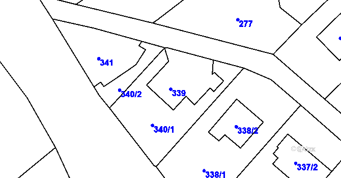 Parcela st. 339 v KÚ Ludgeřovice, Katastrální mapa