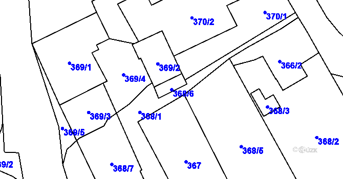 Parcela st. 368/6 v KÚ Ludgeřovice, Katastrální mapa
