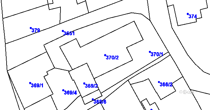 Parcela st. 370/2 v KÚ Ludgeřovice, Katastrální mapa