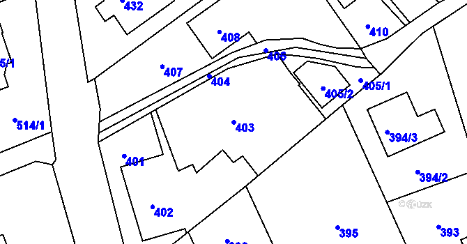 Parcela st. 403 v KÚ Ludgeřovice, Katastrální mapa