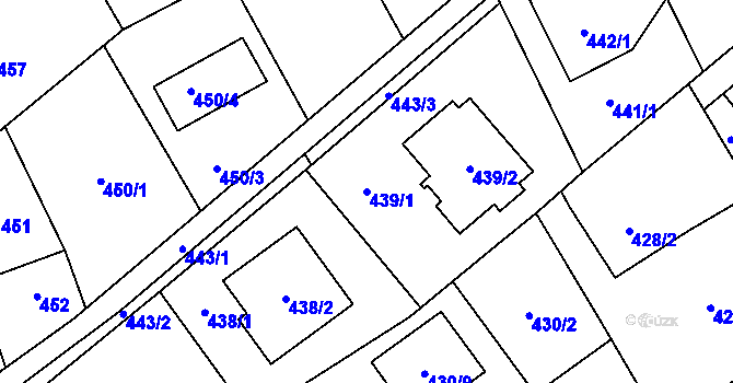Parcela st. 439/1 v KÚ Ludgeřovice, Katastrální mapa