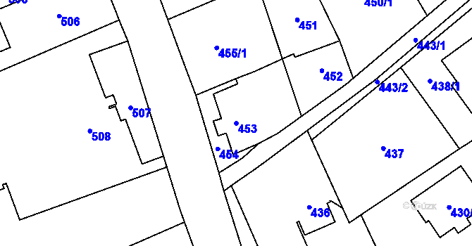 Parcela st. 453 v KÚ Ludgeřovice, Katastrální mapa
