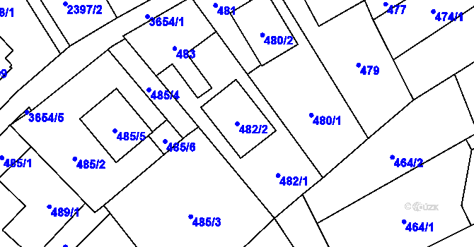 Parcela st. 482/2 v KÚ Ludgeřovice, Katastrální mapa