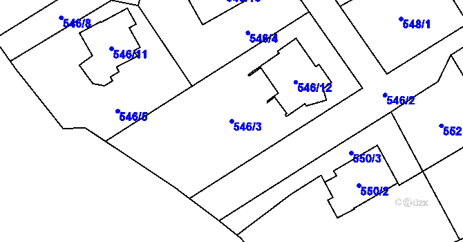 Parcela st. 546/3 v KÚ Ludgeřovice, Katastrální mapa