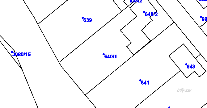 Parcela st. 640/1 v KÚ Ludgeřovice, Katastrální mapa