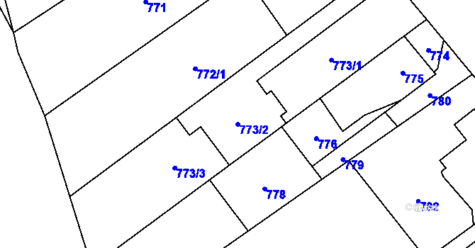 Parcela st. 773/2 v KÚ Ludgeřovice, Katastrální mapa