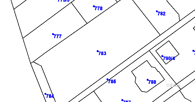 Parcela st. 783 v KÚ Ludgeřovice, Katastrální mapa