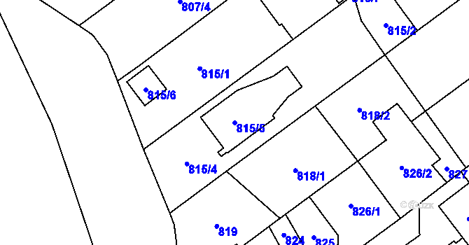 Parcela st. 815/5 v KÚ Ludgeřovice, Katastrální mapa