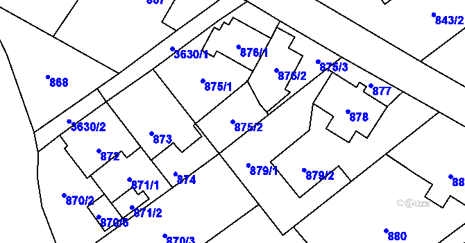 Parcela st. 875/2 v KÚ Ludgeřovice, Katastrální mapa