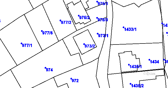 Parcela st. 973/2 v KÚ Ludgeřovice, Katastrální mapa
