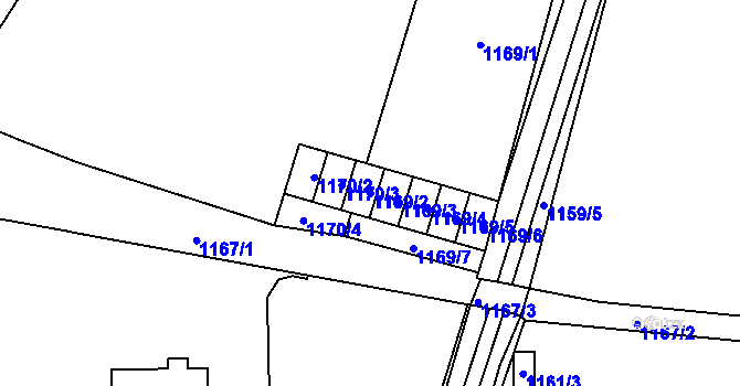 Parcela st. 1169/2 v KÚ Ludgeřovice, Katastrální mapa