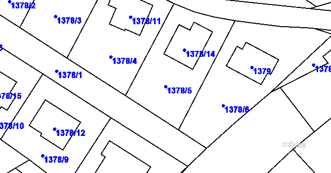 Parcela st. 1378/5 v KÚ Ludgeřovice, Katastrální mapa