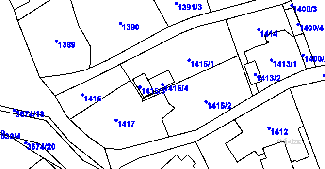 Parcela st. 1415/4 v KÚ Ludgeřovice, Katastrální mapa