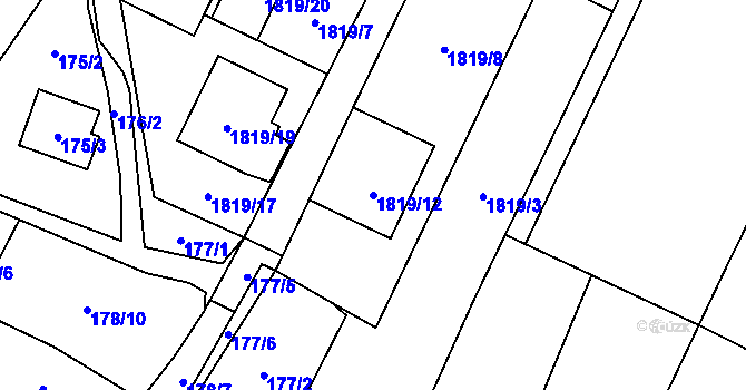 Parcela st. 1819/12 v KÚ Ludgeřovice, Katastrální mapa