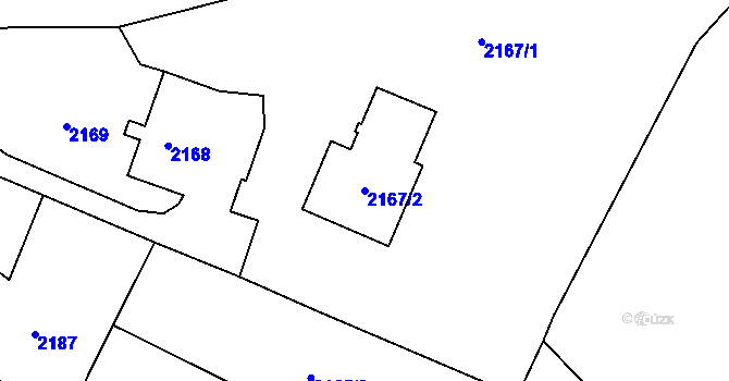 Parcela st. 2167/2 v KÚ Ludgeřovice, Katastrální mapa