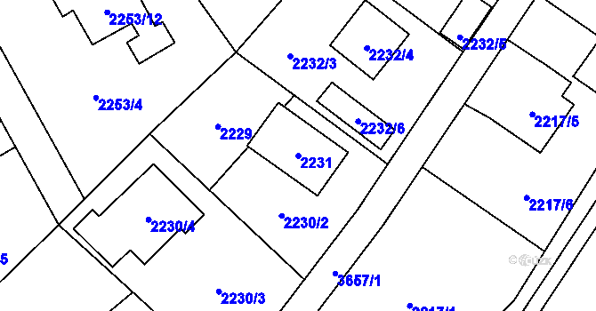 Parcela st. 2231 v KÚ Ludgeřovice, Katastrální mapa