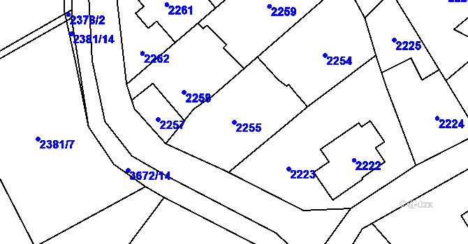 Parcela st. 2255 v KÚ Ludgeřovice, Katastrální mapa