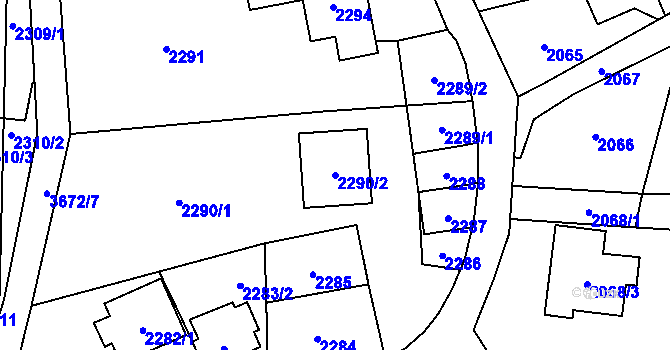 Parcela st. 2290/2 v KÚ Ludgeřovice, Katastrální mapa