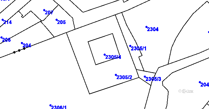 Parcela st. 2305/4 v KÚ Ludgeřovice, Katastrální mapa