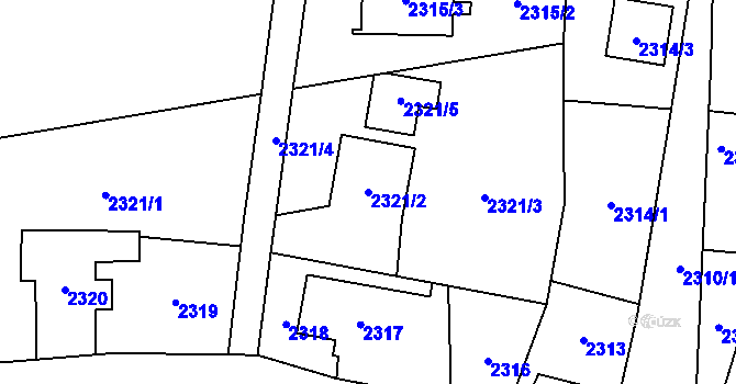 Parcela st. 2321/2 v KÚ Ludgeřovice, Katastrální mapa