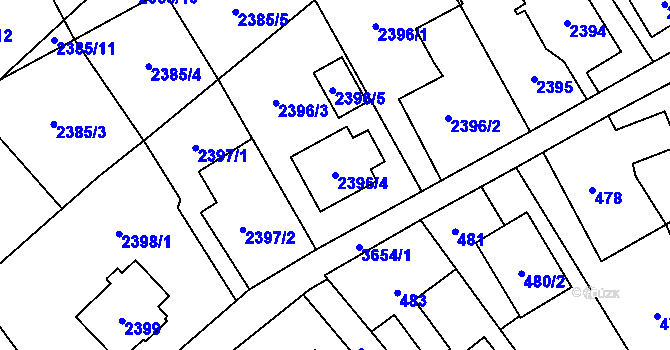Parcela st. 2396/4 v KÚ Ludgeřovice, Katastrální mapa