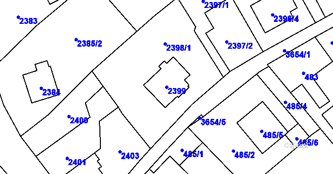 Parcela st. 2399 v KÚ Ludgeřovice, Katastrální mapa