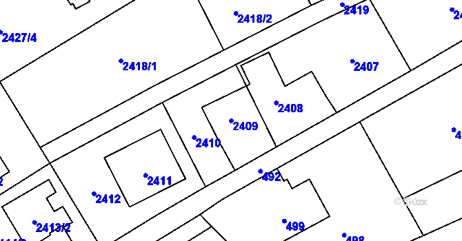 Parcela st. 2409 v KÚ Ludgeřovice, Katastrální mapa