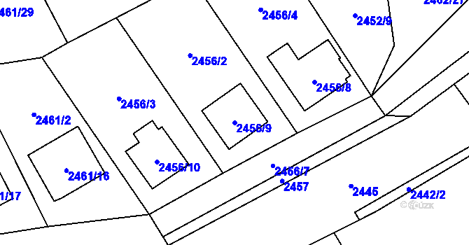 Parcela st. 2456/9 v KÚ Ludgeřovice, Katastrální mapa