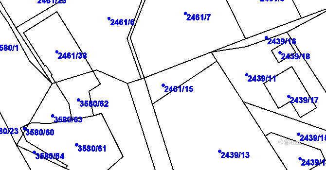 Parcela st. 2461/15 v KÚ Ludgeřovice, Katastrální mapa