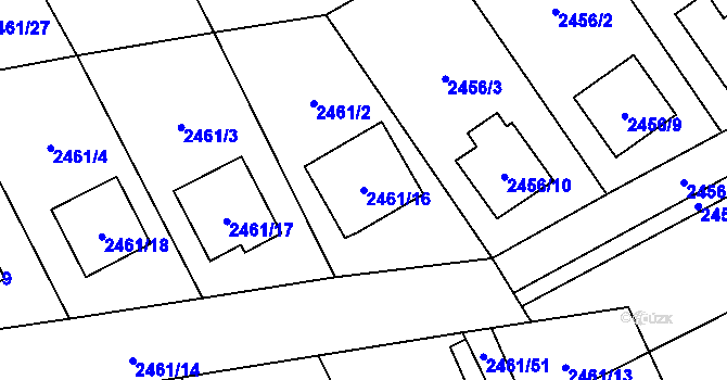 Parcela st. 2461/16 v KÚ Ludgeřovice, Katastrální mapa