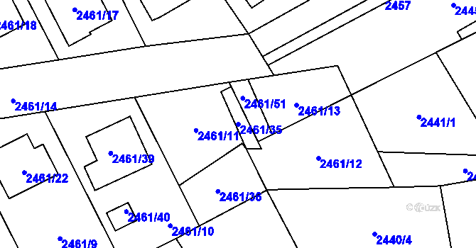 Parcela st. 2461/35 v KÚ Ludgeřovice, Katastrální mapa