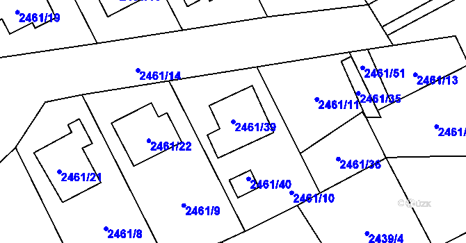 Parcela st. 2461/39 v KÚ Ludgeřovice, Katastrální mapa