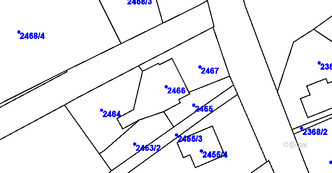 Parcela st. 2466 v KÚ Ludgeřovice, Katastrální mapa