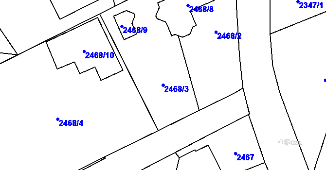 Parcela st. 2468/3 v KÚ Ludgeřovice, Katastrální mapa